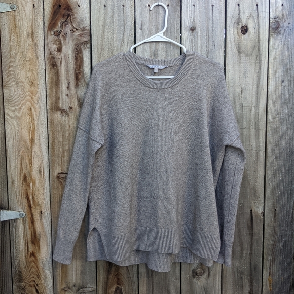 Athleta Wool Cashmere Crewneck Sweater Taupe Brown Size Small - Picture 6 of 6